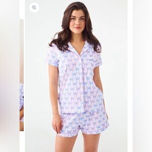 Roller Rabbit Flutter Polo Pajamas Set Lavender NWT sold out size S